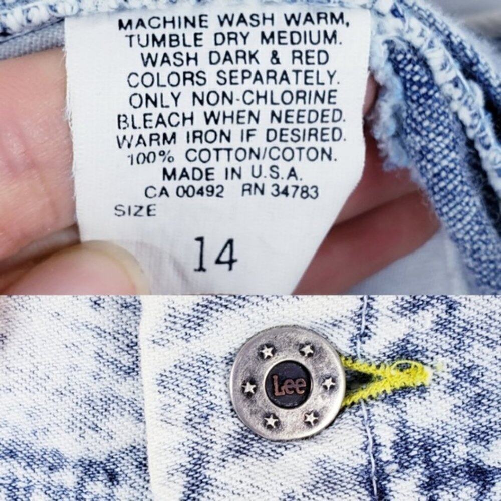 Vintage 80's/90's Lee Acid Wash High Rise Slouch Relaxed Jean Pants - Picture 7 of 11